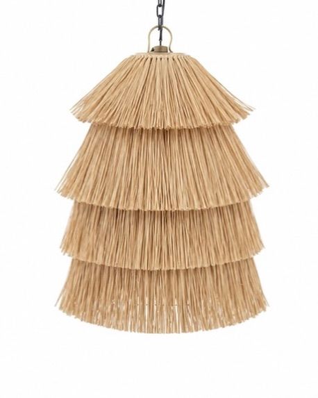 4-Tier Raffia Pendant Light (Natural)