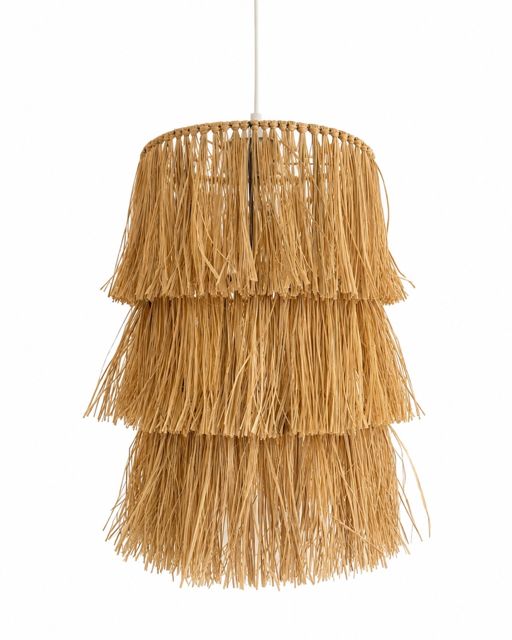 3-Tier Raffia Pendant Light