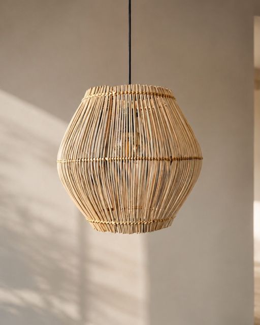 Small Rattan Vase Pendant Light