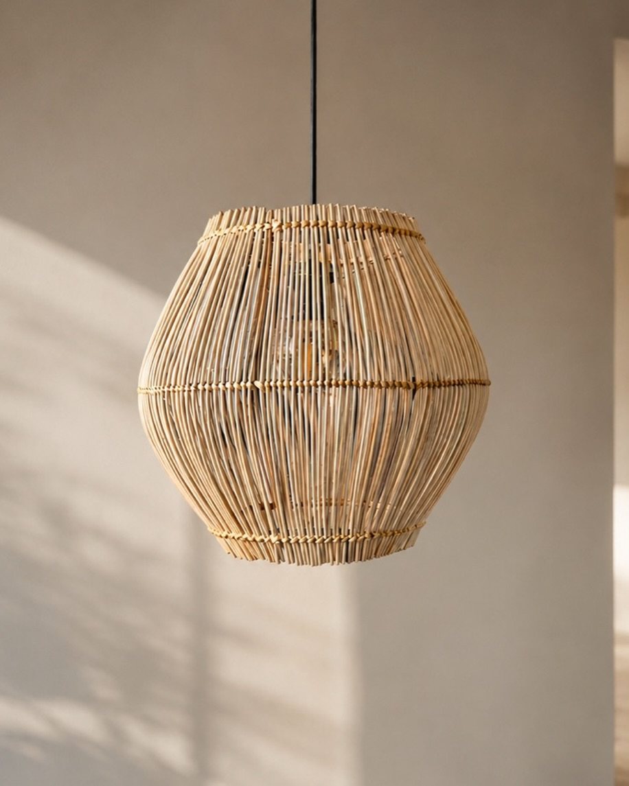 Small Rattan Vase Pendant Light
