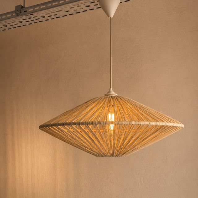 Raffia Disc Pendant Light