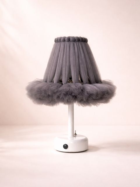 Grey Tulle Table Lamp